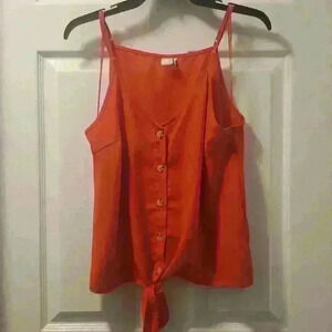 Orange top.  Sz lg by paper crane.  Very cute,  light weight top.